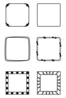 sketch frame border. Simple doodle rectangle pencil frame border shape for text quote template vector