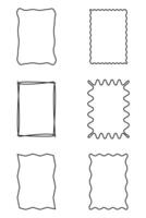 sketch frame border. Simple doodle rectangle pencil frame border shape for text quote template vector