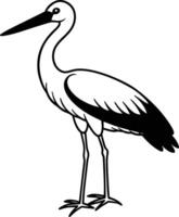 stork simple silhouette on a white background vector