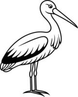 stork simple silhouette on a white background vector