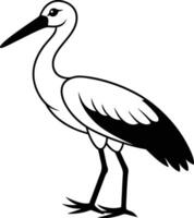 stork simple silhouette on a white background vector