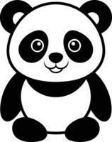 black and white panda silhouette eps 10 vector