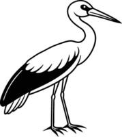 stork simple silhouette on a white background vector