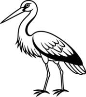 stork simple silhouette on a white background vector