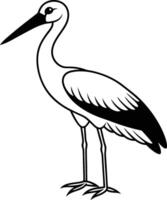 stork simple silhouette on a white background vector