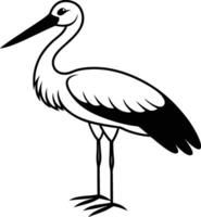 stork simple silhouette on a white background vector