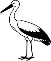 stork simple silhouette on a white background vector