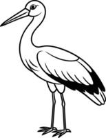 stork simple silhouette on a white background vector