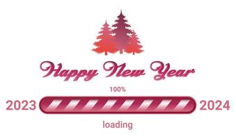 Happy new year banner with Progress bar illustration vector