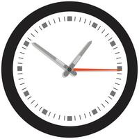 Analogue wall clock isolated on white background illustration vector