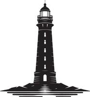 Lighthouse silhouette flat illustration isolated on a white background vector