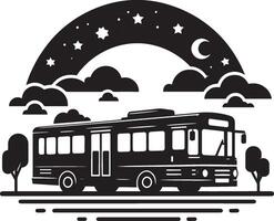 City bus silhouette flat illustration isolated on a white background vector