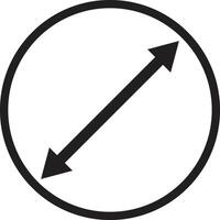 Diameter icon with arrow isolated on white background . Circle diameter icon vector