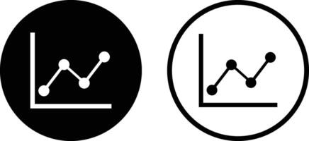 Graph icon set in two styles isolated on white background . Chart icon symbol vector