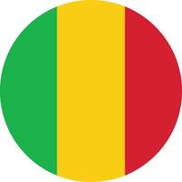 Round Mali flag isolated on white background . Mali circle flag . Mali flag button . illustration vector