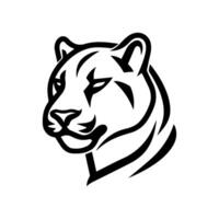 Panther icon or modern line symbol. line art and icon design with bold outline. Black and white Pixel Perfect minimalistic symbol isolated white background. Silhouette simple thin sign vector