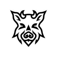 Boar icon or modern line symbol. line art and icon design with bold outline. Black and white Pixel Perfect minimalistic symbol isolated white background. Silhouette simple thin sign vector