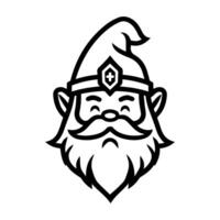 dwarf icon or modern line symbol. line art and icon design with bold outline. Black and white Pixel Perfect minimalistic symbol isolated white background. Silhouette simple thin sign vector