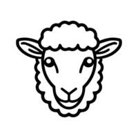 Sheep icon or modern line symbol. line art and icon design with bold outline. Black and white Pixel Perfect minimalistic symbol isolated white background. Silhouette simple thin sign vector