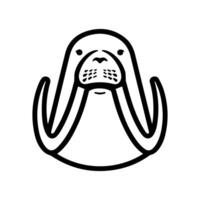 Walrus icon or modern line symbol. line art and icon design with bold outline. Black and white Pixel Perfect minimalistic symbol isolated white background. Silhouette simple thin sign vector