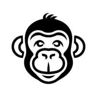 Monkey icon or modern line symbol. line art and icon design with bold outline. Black and white Pixel Perfect minimalistic symbol isolated white background. Silhouette simple thin sign vector