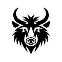 Boar icon or modern line symbol. line art and icon design with bold outline. Black and white Pixel Perfect minimalistic symbol isolated white background. Silhouette simple thin sign vector