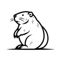 Beaver icon or modern line symbol. line art and icon design with bold outline. Black and white Pixel Perfect minimalistic symbol isolated white background. Silhouette simple thin sign vector