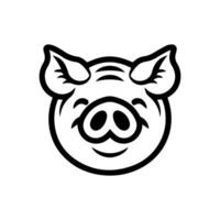 Pig icon or modern line symbol. line art and icon design with bold outline. Black and white Pixel Perfect minimalistic symbol isolated white background. Silhouette simple thin sign vector