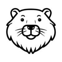 Beaver icon or modern line symbol. line art and icon design with bold outline. Black and white Pixel Perfect minimalistic symbol isolated white background. Silhouette simple thin sign vector