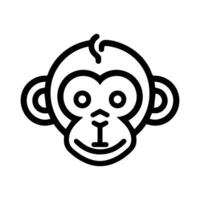 Monkey icon or modern line symbol. line art and icon design with bold outline. Black and white Pixel Perfect minimalistic symbol isolated white background. Silhouette simple thin sign vector