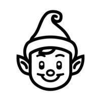Elf icon or modern line symbol. line art and icon design with bold outline. Black and white Pixel Perfect minimalistic symbol isolated white background. Silhouette simple thin sign vector