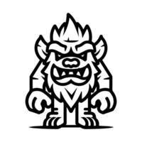 troll icon or modern line symbol. line art and icon design with bold outline. Black and white Pixel Perfect minimalistic symbol isolated white background. Silhouette simple thin sign vector