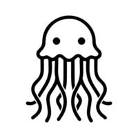 Jellyfish icon or modern line symbol. line art and icon design with bold outline. Black and white Pixel Perfect minimalistic symbol isolated white background. Silhouette simple thin sign vector