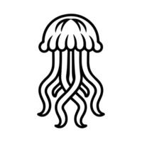 Jellyfish icon or modern line symbol. line art and icon design with bold outline. Black and white Pixel Perfect minimalistic symbol isolated white background. Silhouette simple thin sign vector