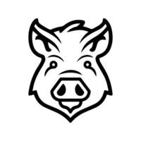 Boar icon or modern line symbol. line art and icon design with bold outline. Black and white Pixel Perfect minimalistic symbol isolated white background. Silhouette simple thin sign vector