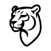 Panther icon or modern line symbol. line art and icon design with bold outline. Black and white Pixel Perfect minimalistic symbol isolated white background. Silhouette simple thin sign vector