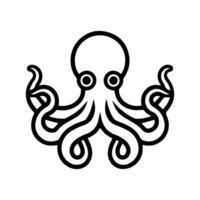 Kraken icon or modern line symbol. line art and icon design with bold outline. Black and white Pixel Perfect minimalistic symbol isolated white background. Silhouette simple thin sign vector