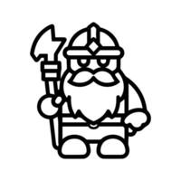 dwarf icon or modern line symbol. line art and icon design with bold outline. Black and white Pixel Perfect minimalistic symbol isolated white background. Silhouette simple thin sign vector