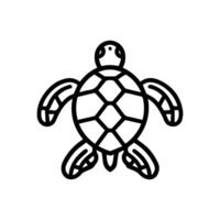 Sea Turtle icon or modern line symbol. line art and icon design with bold outline. Black and white Pixel Perfect minimalistic symbol isolated white background. Silhouette simple thin sign vector