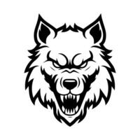 werewolf icon or modern line symbol. line art and icon design with bold outline. Black and white Pixel Perfect minimalistic symbol isolated white background. Silhouette simple thin sign vector