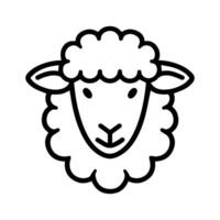Sheep icon or modern line symbol. line art and icon design with bold outline. Black and white Pixel Perfect minimalistic symbol isolated white background. Silhouette simple thin sign vector