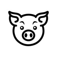Pig icon or modern line symbol. line art and icon design with bold outline. Black and white Pixel Perfect minimalistic symbol isolated white background. Silhouette simple thin sign vector