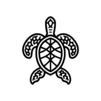Sea Turtle icon or modern line symbol. line art and icon design with bold outline. Black and white Pixel Perfect minimalistic symbol isolated white background. Silhouette simple thin sign vector