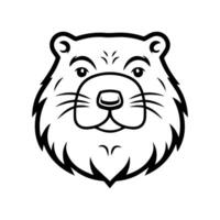 Beaver icon or modern line symbol. line art and icon design with bold outline. Black and white Pixel Perfect minimalistic symbol isolated white background. Silhouette simple thin sign vector