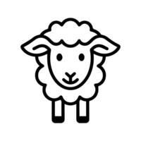 Sheep icon or modern line symbol. line art and icon design with bold outline. Black and white Pixel Perfect minimalistic symbol isolated white background. Silhouette simple thin sign vector