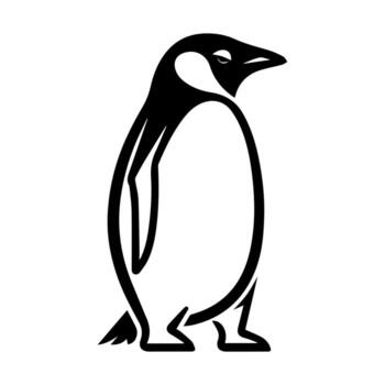 Penguin icon or modern line symbol. line art and icon design with bold outline. Black and white Pixel Perfect minimalistic symbol isolated white background. Silhouette simple thin sign vector
