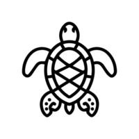 Sea Turtle icon or modern line symbol. line art and icon design with bold outline. Black and white Pixel Perfect minimalistic symbol isolated white background. Silhouette simple thin sign vector