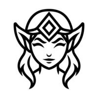 Elf icon or modern line symbol. line art and icon design with bold outline. Black and white Pixel Perfect minimalistic symbol isolated white background. Silhouette simple thin sign vector