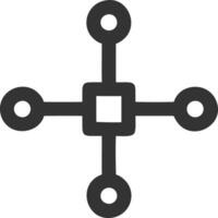 network wired black fill icon vector