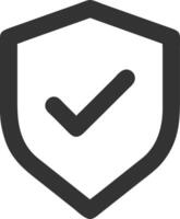 shield check black fill icon vector